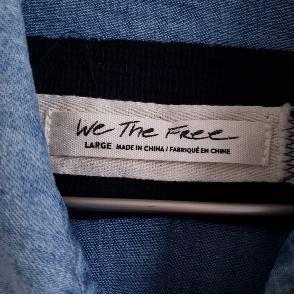 Free People Dylan Babydoll Snap Front Chambray Top - Picture 13 of 14